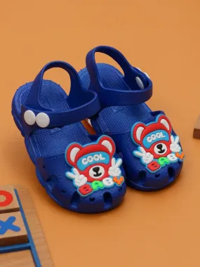 Dark Blue Cool Baby Fun Cartoon Bear Themed Sandals for Boys