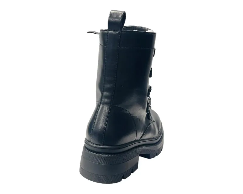 Faux Leather Pearl Zip Ankle Boots