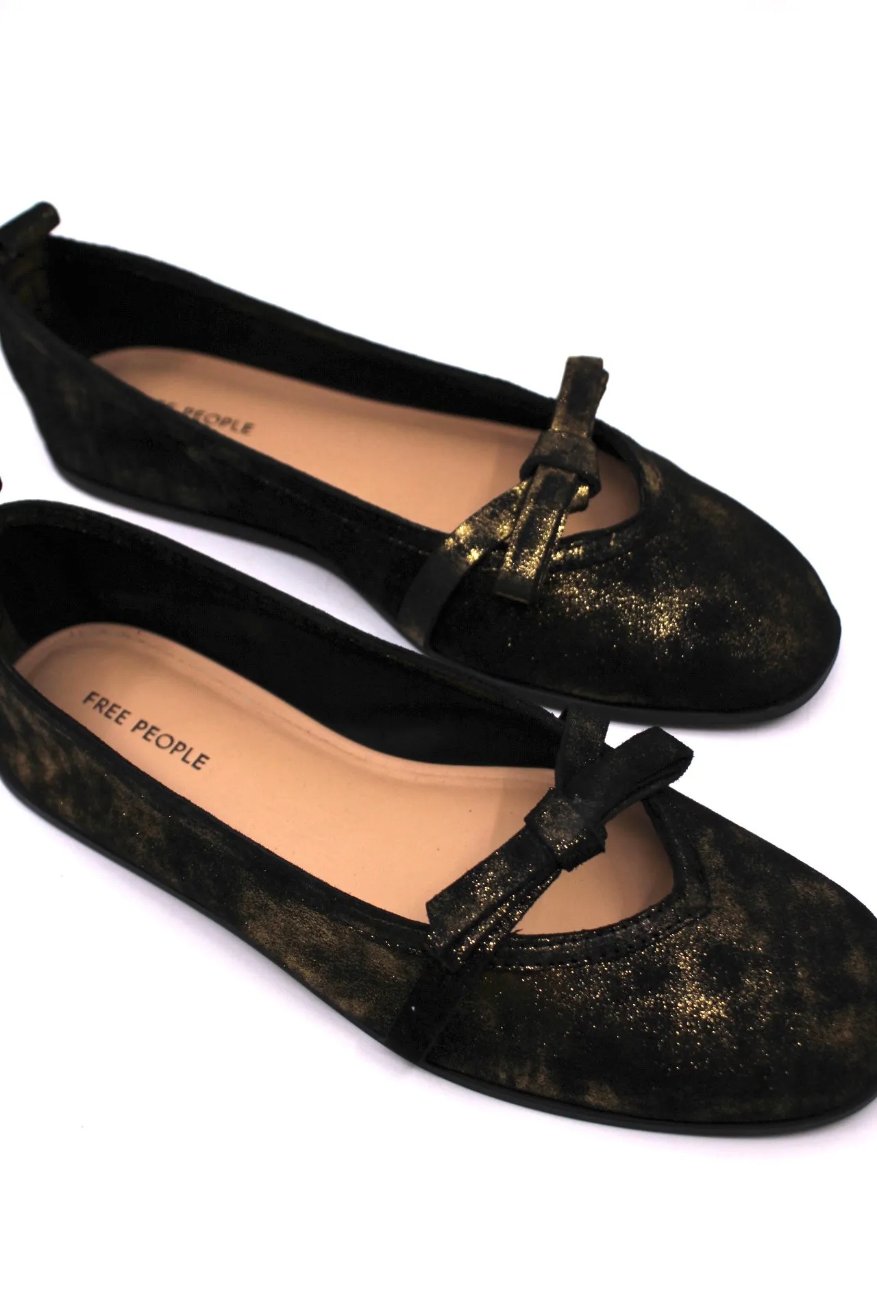 Free People Mania Bow Flat Bronze Age Metallic