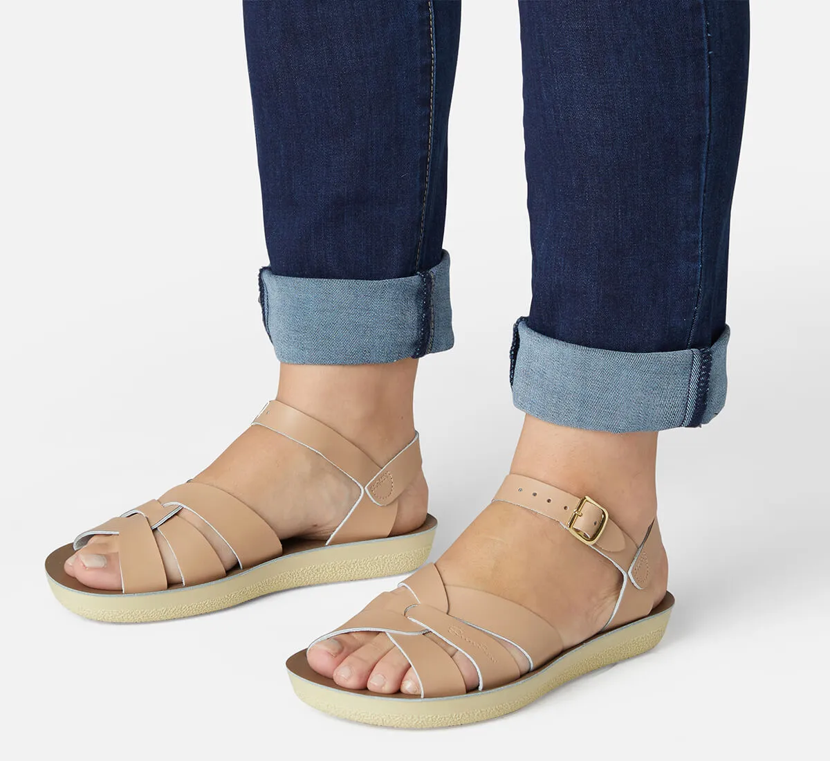Swimmer Adult Sandals in Latte by Salt-Water - Last One In Stock - SS4 / EU 36