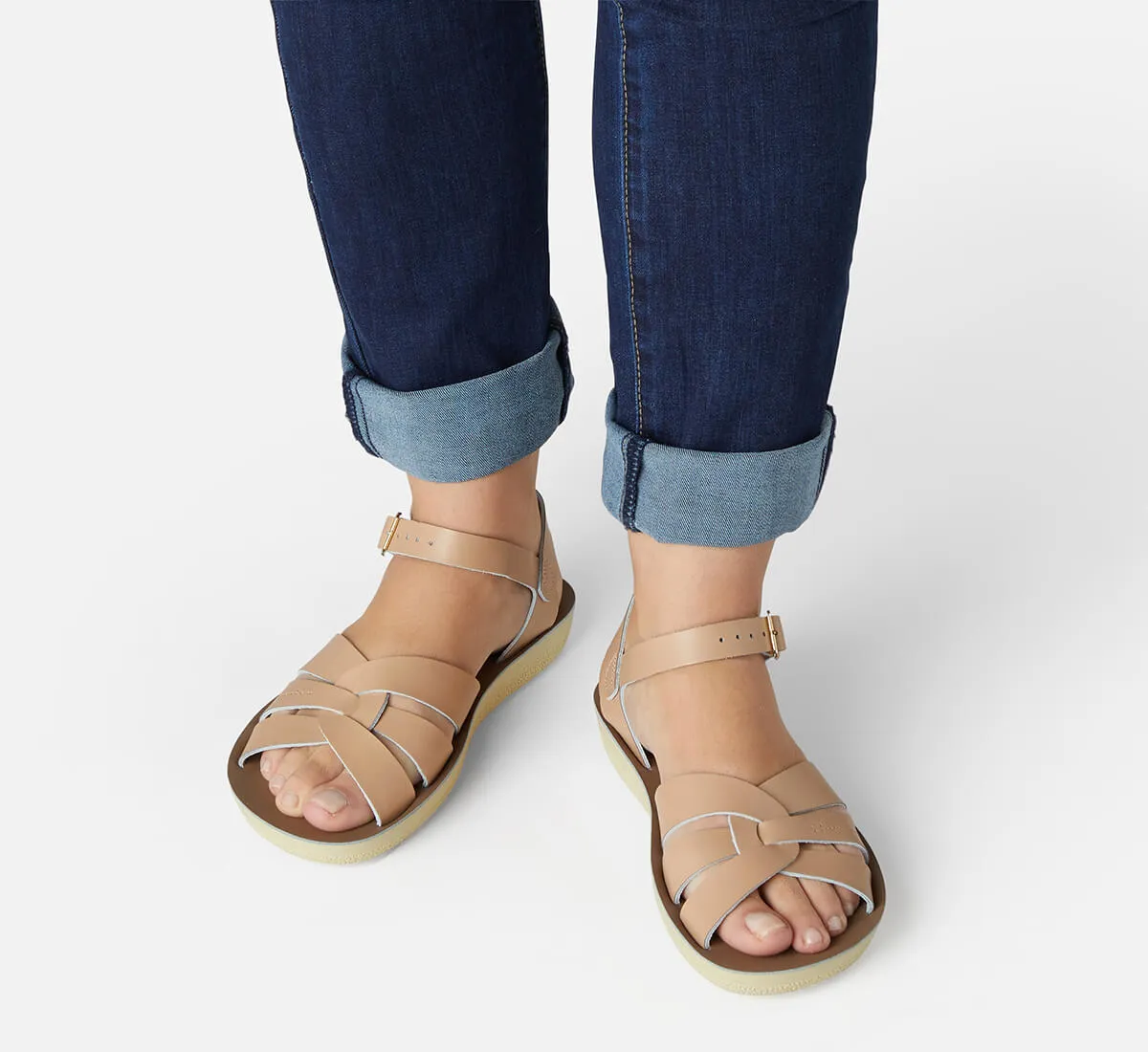 Swimmer Adult Sandals in Latte by Salt-Water - Last One In Stock - SS4 / EU 36