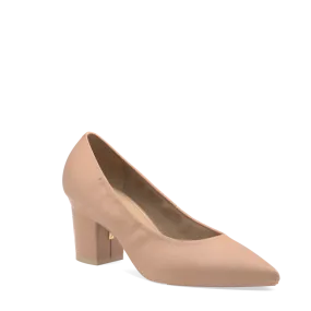 The Pump - Latte Stretch Leather 3 Block