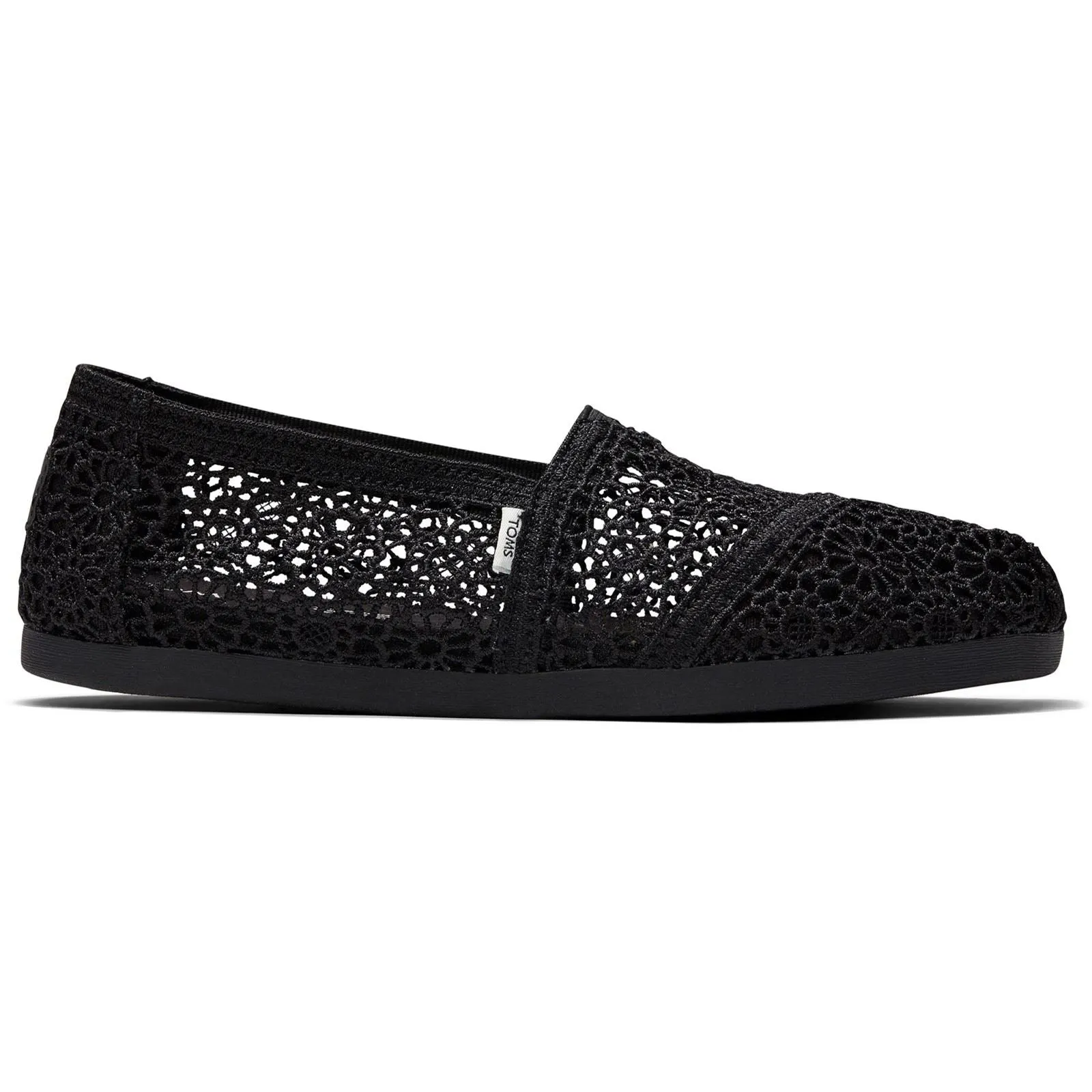TOMS Alpargata Black 100% Polyester Female Slip On Ladies Shoes