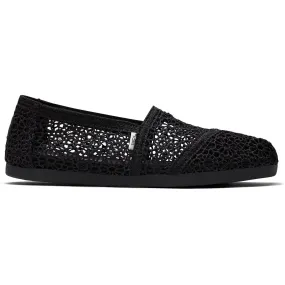 TOMS Alpargata Black 100% Polyester Female Slip On Ladies Shoes