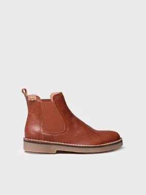 Women's Leather Ankle boot in Camel - ISA-PO
