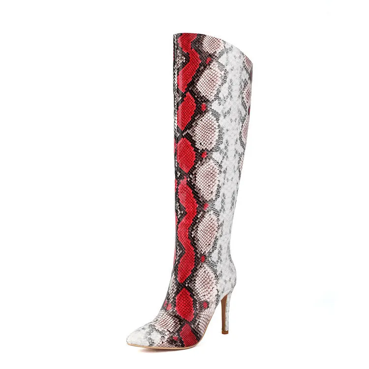 Women's Pointed Toe Stiletto High Heel Knee High Boots