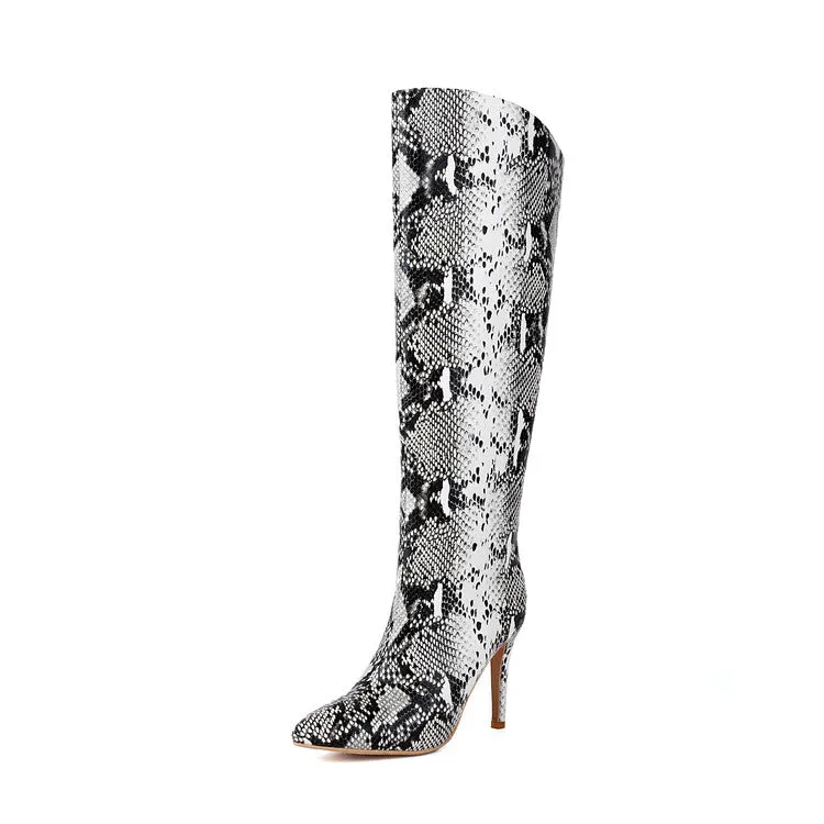 Women's Pointed Toe Stiletto High Heel Knee High Boots