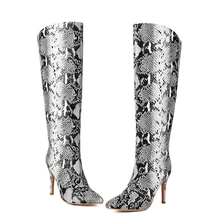 Women's Pointed Toe Stiletto High Heel Knee High Boots