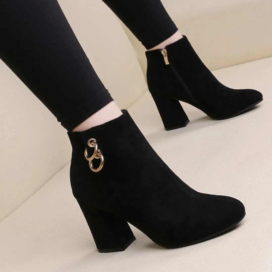 Women's Vintage Block Heel Ankle Boots