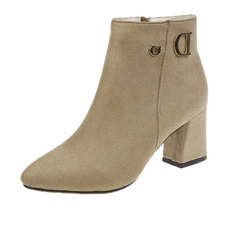 Women's Vintage Block Heel Ankle Boots