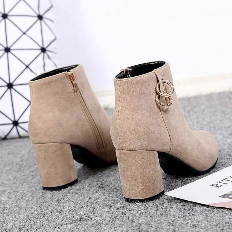 Women's Vintage Block Heel Ankle Boots