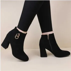 Women's Vintage Block Heel Ankle Boots