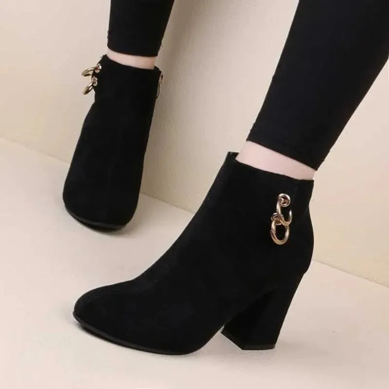 Women's Vintage Block Heel Ankle Boots