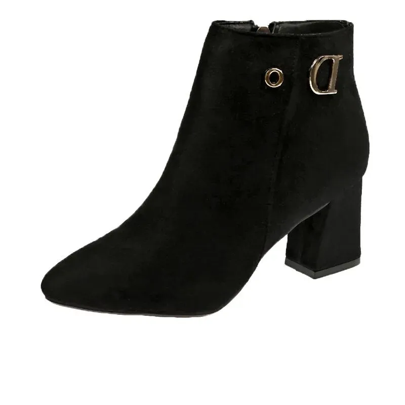 Women's Vintage Block Heel Ankle Boots